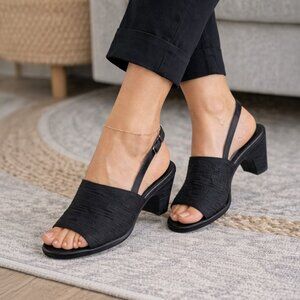 Life Stride - Black Slingback Heels - Comfort Sandals | Size 8M